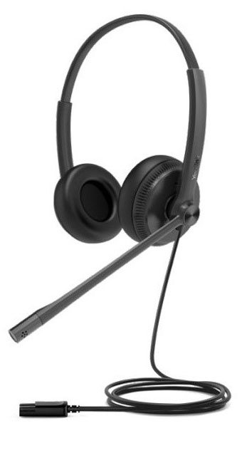 Yealink YHD342 Wideband QD Dual Wired Headset with Soft Leather Ear Cushions for All-Day Comfort and Noise-Cancelling Mic