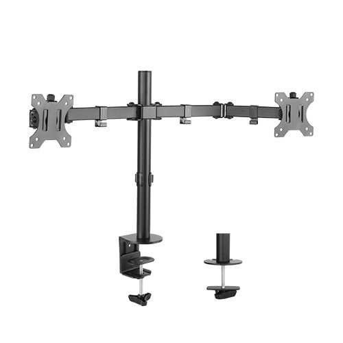 Brateck Dual Screens Economical Articulating Steel Monitor Arm for 13-32 inch Monitors up to 8kg, VESA 75x75 & 100x100, Full Motion 360° Rotation