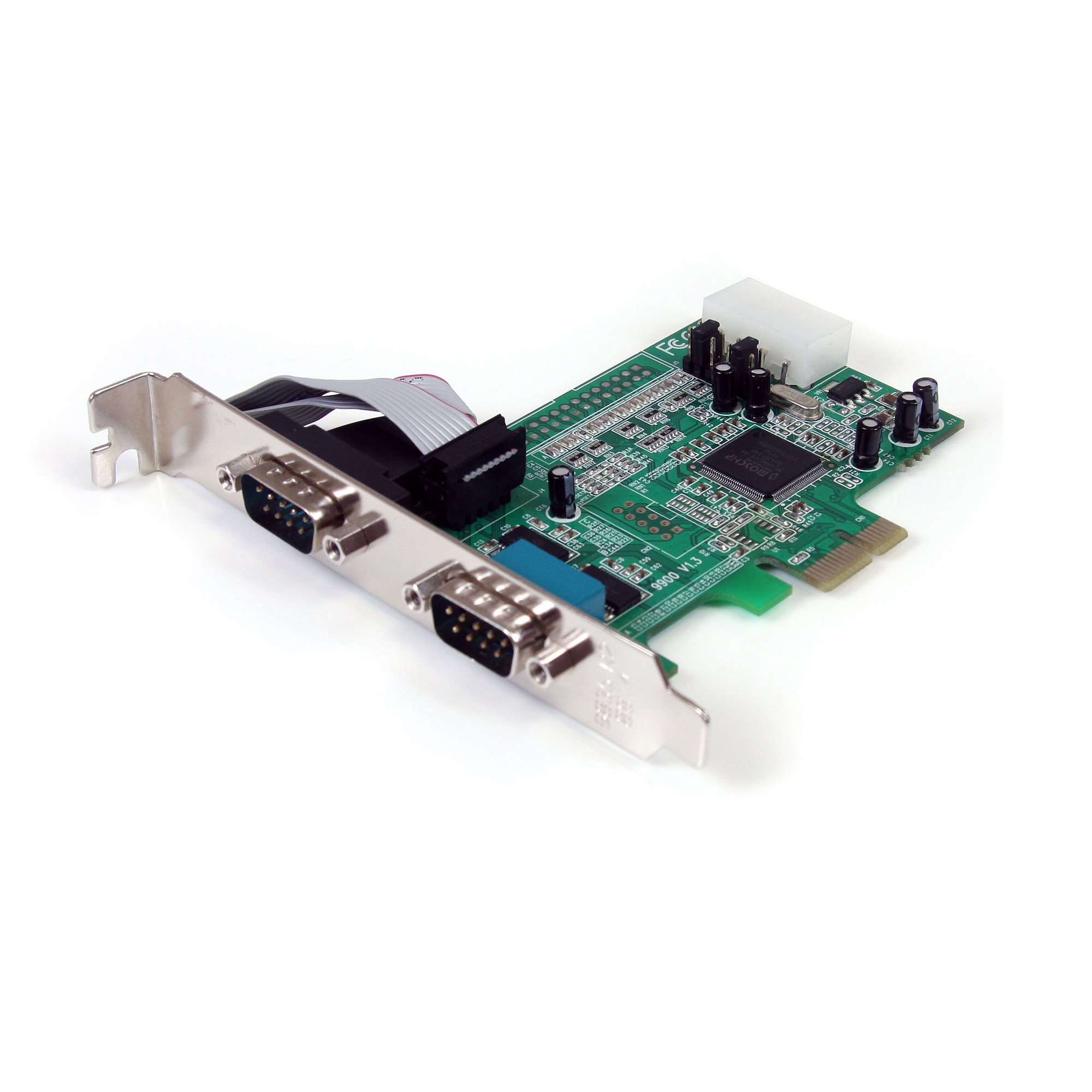 StarTech PEX2S553 2-Port PCIe RS232 Serial Adapter Card with Low Profile Brackets, 16550 UART, Dual DB9 Ports for PC, Mac, Linux
