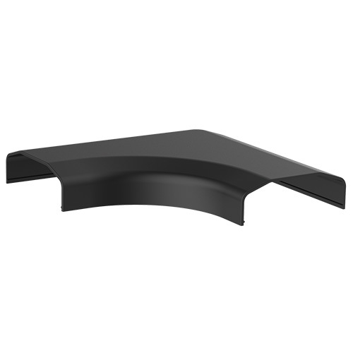 Brateck Plastic Cable Cover Joint L Shape 127x127x21.5mm ABS Snap-On Cable Management Elbow Black CC07-J2-B