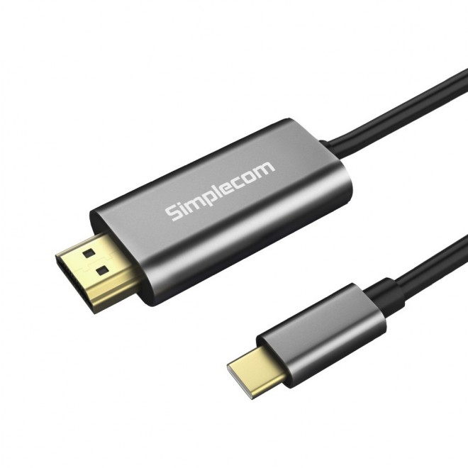 Simplecom DA321 USB-C to HDMI Cable 1.8M (6ft) 4K UHD 30Hz with Aluminium Connector for DP Alt Mode Devices