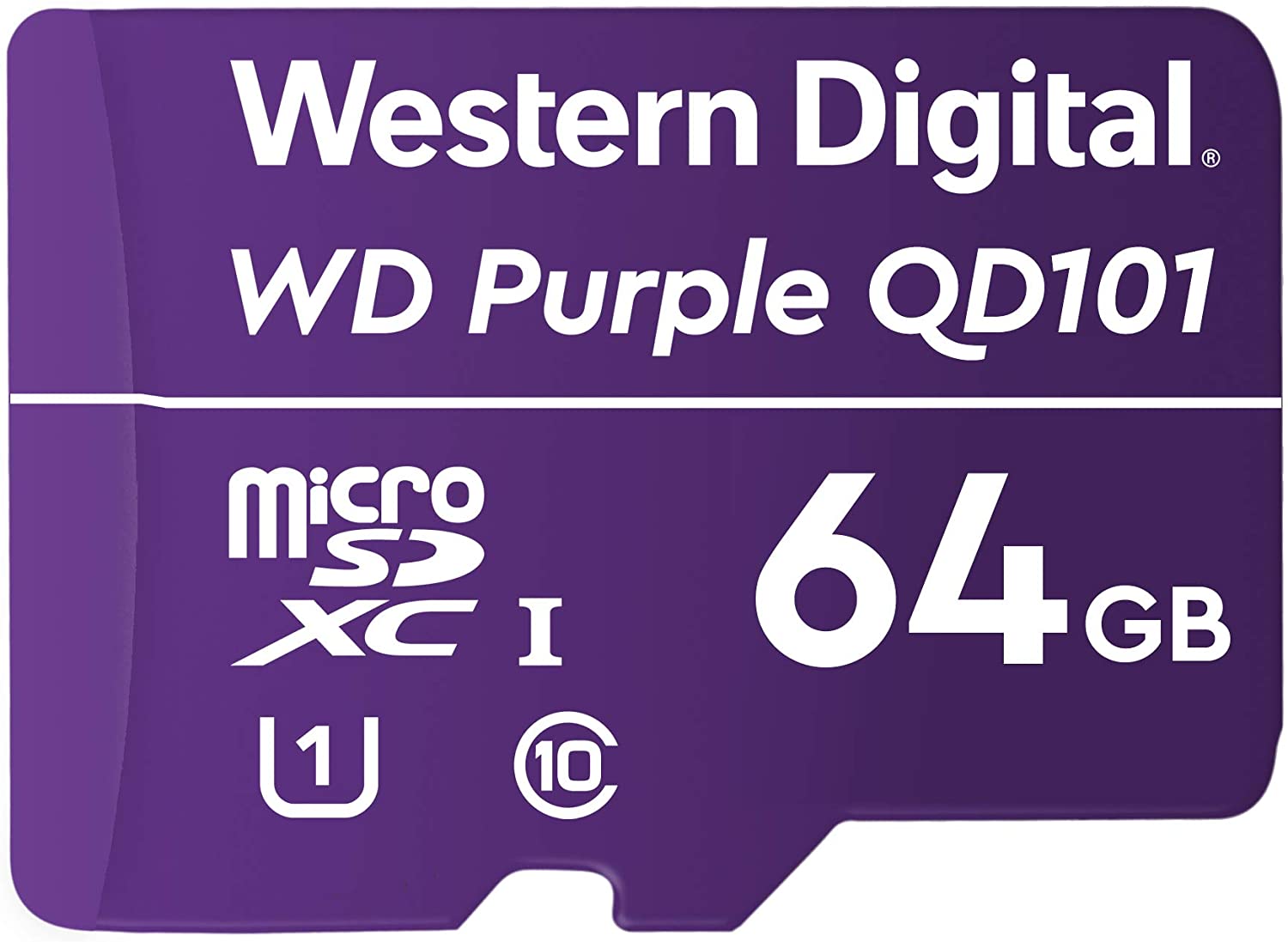 Western Digital WD Purple 64GB microSDXC Card - Ultra Endurance 24/7 Surveillance Storage, Weather & Humidity Resistant, -25°C to 85°C, Class 10, UHS-I U1