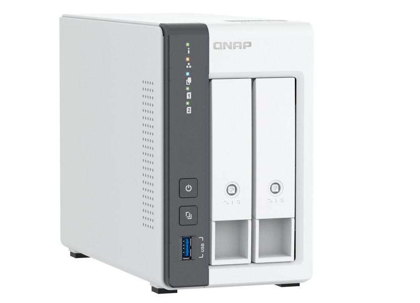 QNAP TS-216G 2-Bay NAS Storage System with 2.5GbE, Quad-Core 2.0GHz ARM CPU, 4GB RAM, AI-Powered, Hot-Swappable RAID, USB One-Touch Backup