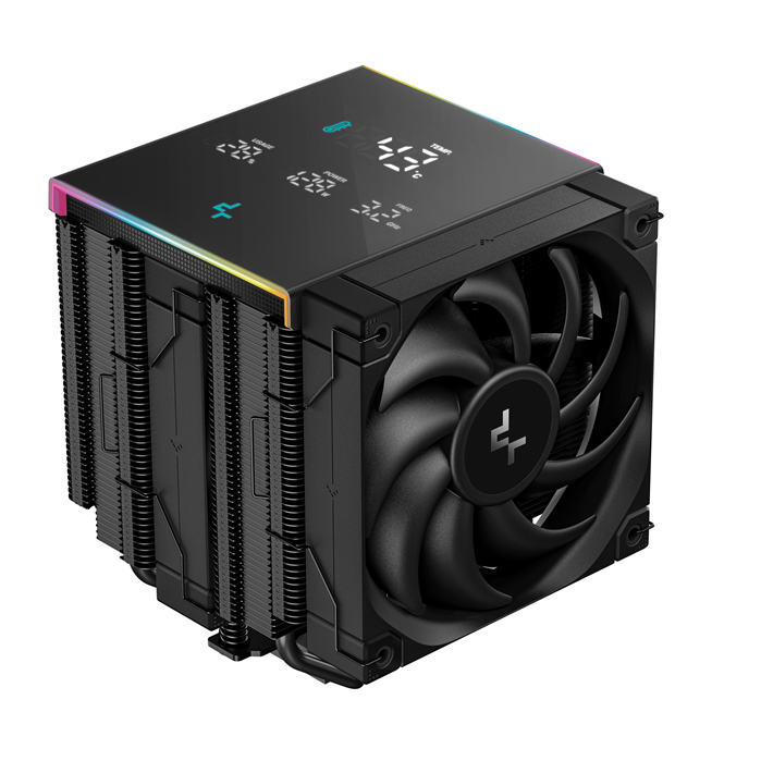 DeepCool AK620 Digital Pro Dual Tower CPU Cooler with 6 Copper Heat Pipes, FT12 SE PWM Fans & Multi-Data Display - Intel LGA2066/2011/1151 & AMD AM4/AM5 Compatible