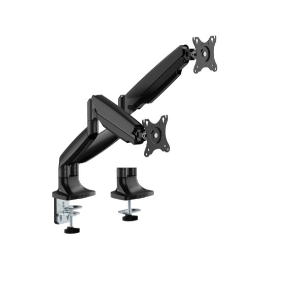 Brateck LDT82-C024-BK Dual Screen Heavy-Duty Gas Spring Monitor Arm for 17-35 Inch Monitors, Matte Black
