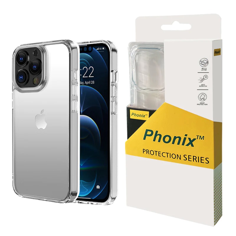 Phonix iPhone 13 Pro Clear Rock Hard Case - Ultra-Thin Shockproof Crystal Clear Protective Cover with MagSafe, Non-Slip Grip & 10 Years Warranty