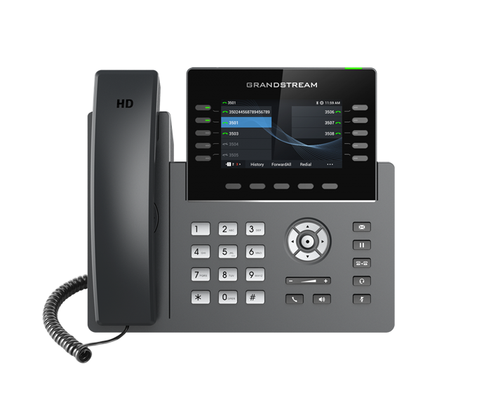 Grandstream GRP2615 10-Line IP Phone with 16 SIP Accounts, 480x272 Color LCD, HD Audio, Dual-Band Wi-Fi, Bluetooth, PoE Powered