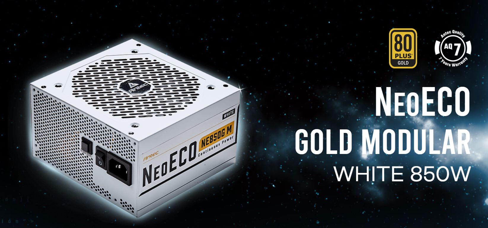 Antec NE850G M White 850W Fully Modular 80+ Gold ATX Power Supply with PCIe 5.0 Support and 7-Year Warranty