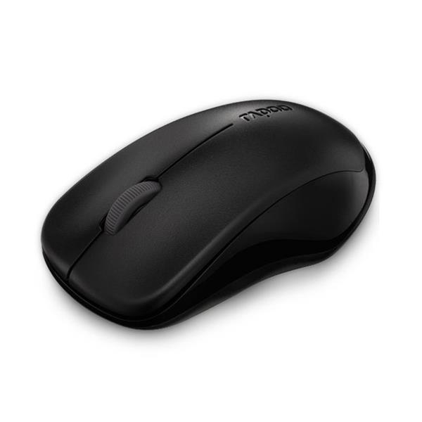 Rapoo 1620 Wireless Optical Mouse Black - 2.4 GHz, 1000 DPI, 10m Range, Ambidextrous Design, Long Battery Life