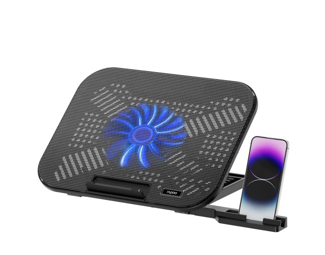 Rapoo Laptop Cooling Pad CF100 - High-Efficiency Cooling with 6 Adjustable Angles, Ergonomic, Sturdy & Compatible with Multiple Laptop Sizes