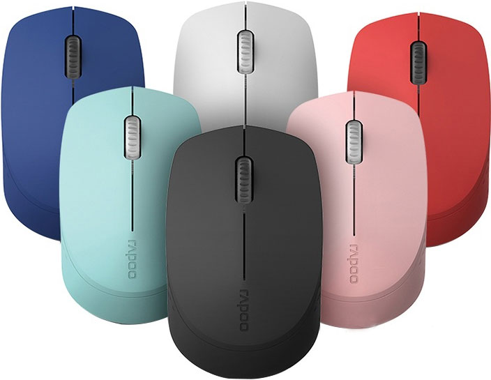 Rapoo M100 Multi-Mode Wireless Mouse Blue – 2.4GHz & Bluetooth 3/4, 1300 DPI, Silent Click, Connects Up to 3 Devices, Long Battery Life