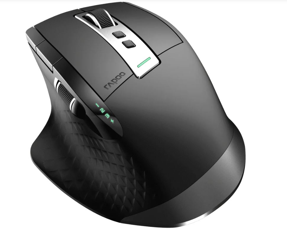 Rapoo MT750PLUS Multi-Mode Wireless Ergonomic Mouse with PAW3220 Sensor, 800-4000 DPI, Bluetooth 5.0 & 2.4 GHz, USB-C Rechargeable
