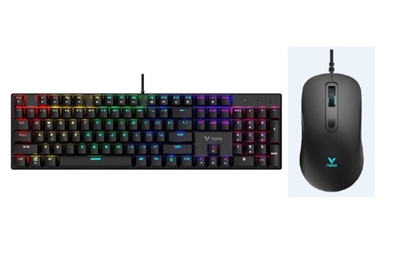 Rapoo V128S Full-Size Mechanical Gaming Keyboard with Backlit Keys & Wired Optical Gaming Mouse Combo