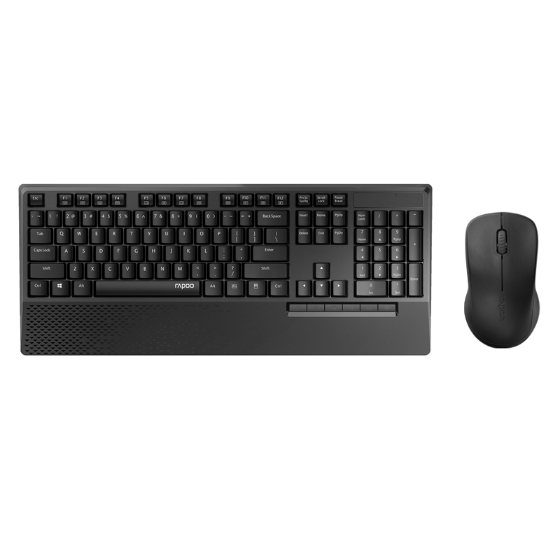 Rapoo X1960 Wireless Keyboard and Mouse Combo - 2.4GHz, 1000DPI Optical Mouse, Spill Resistant, Multimedia Hotkeys, 12 Month Battery Life