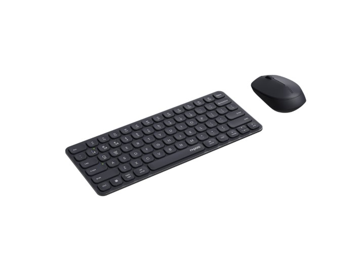 RAPOO X9010M Ultra-slim Wireless Keyboard & Mouse Combo with Aluminium Base – Multi-mode Bluetooth 4.0/5.0 & 2.4GHz, 12 Months Battery, Dark Grey