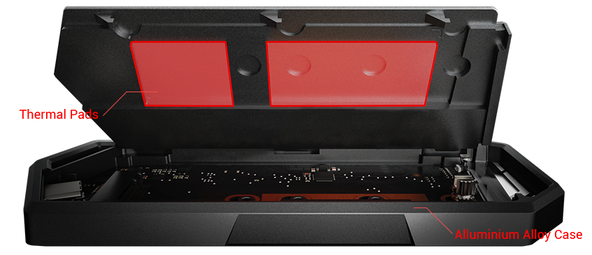ROG Strix Arion Lite M.2 NVMe SSD Enclosure USB 3.2 Gen 2 Type-C 10Gbps Aluminum-Alloy Case with ARGB Lighting & Screwdriver-Free Installation
