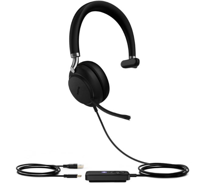 Yealink UH38 Mono Mode USB & Bluetooth Headset with Teams Call Controller, Dual Noise-Canceling Mics, 360° Busy Light, USB-A Connectivity