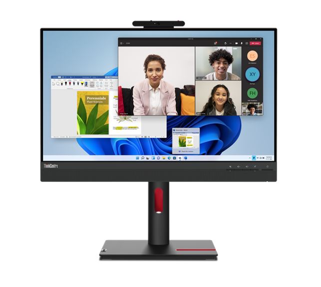 Lenovo ThinkCentre Tiny-In-One 24 Gen 5 23.8" FHD IPS Touchscreen Monitor with Webcam, Mic, Adjustable Stand, HDMI & DisplayPort, USB 3.2, Anti-Glare