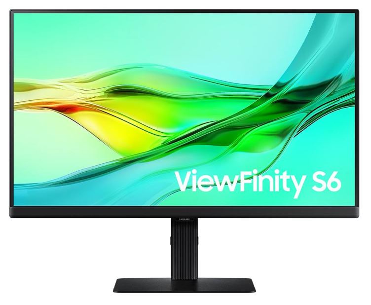 Samsung 24" ViewFinity S6 QHD 2560x1440 IPS Monitor 100Hz 5ms Response HDR10 USB-C 90W Power Delivery LAN HDMI DisplayPort VESA
