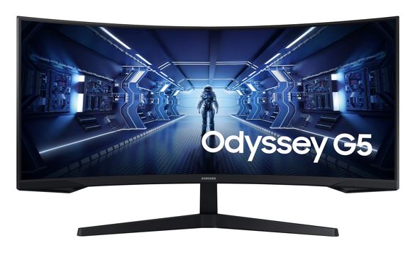 Samsung Odyssey G55T 34" Curved Ultrawide Gaming Monitor - 3440x1440 WQHD, 165Hz, 1ms, FreeSync Premium, HDR10, VA Panel, Tilt Adjustable Stand