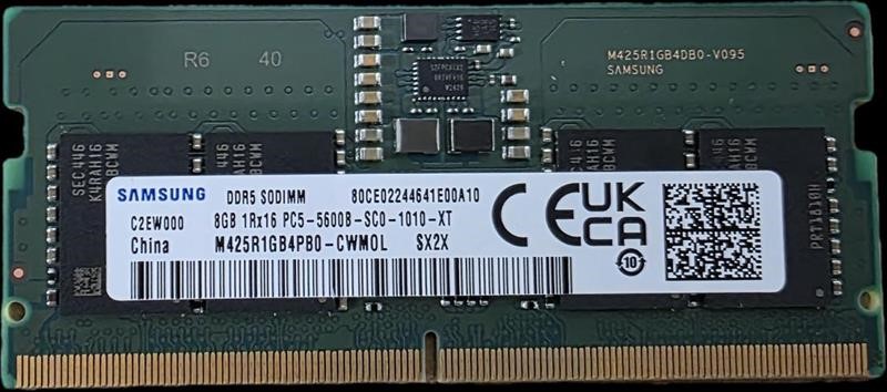 Samsung OEM 8GB DDR5 5600MHz C46 1.1V SODIMM Laptop Memory Module – High-Speed 262-Pin RAM for Notebooks