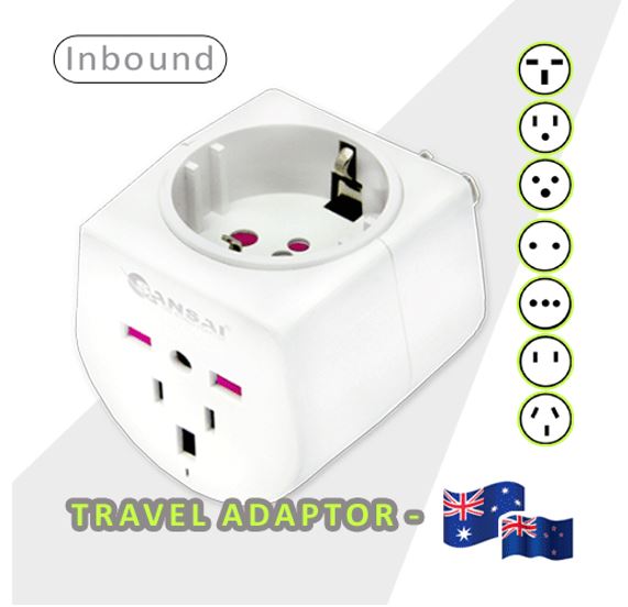 Sansai Universal Travel Adaptor 10A 240V 2400W 50Hz Compatible with UK, USA, China, Japan, Italy & More for Australia & New Zealand Travel