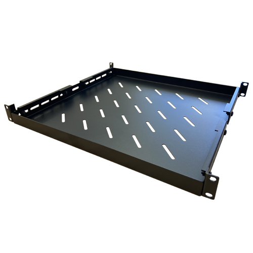 LDR Adjustable 1U Shelf for 19" Racks, Fits 445mm to 800mm Depth, Black Metal Construction WB-CA-19