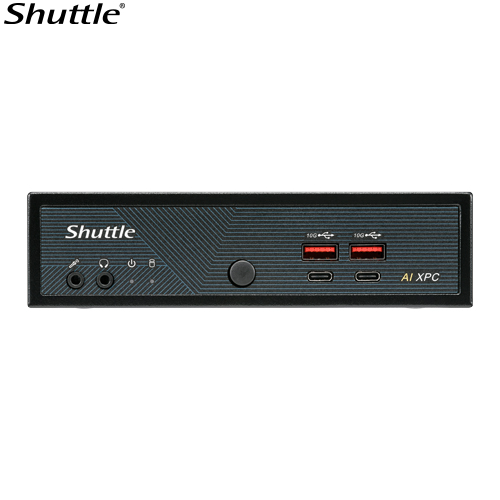 Shuttle AI XPC DN11H5 Mini PC with Intel Core Ultra 5 125H Meteor Lake, 2x DDR5-5600 SO-DIMM, 3x M.2 NVMe Slots, Quad 4K Display, 4x 2.5G LAN, 8x USB