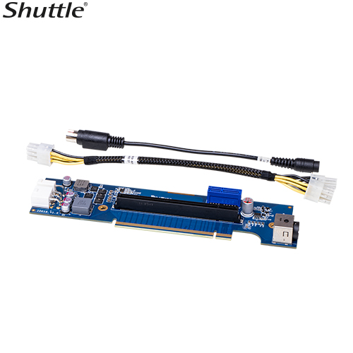 Shuttle PRC02 PCIe Riser Card Kit with Molex and Power Extender Cables for XPC XH610G2 Slim - Supports Up to 270W GPU Power Upgrade