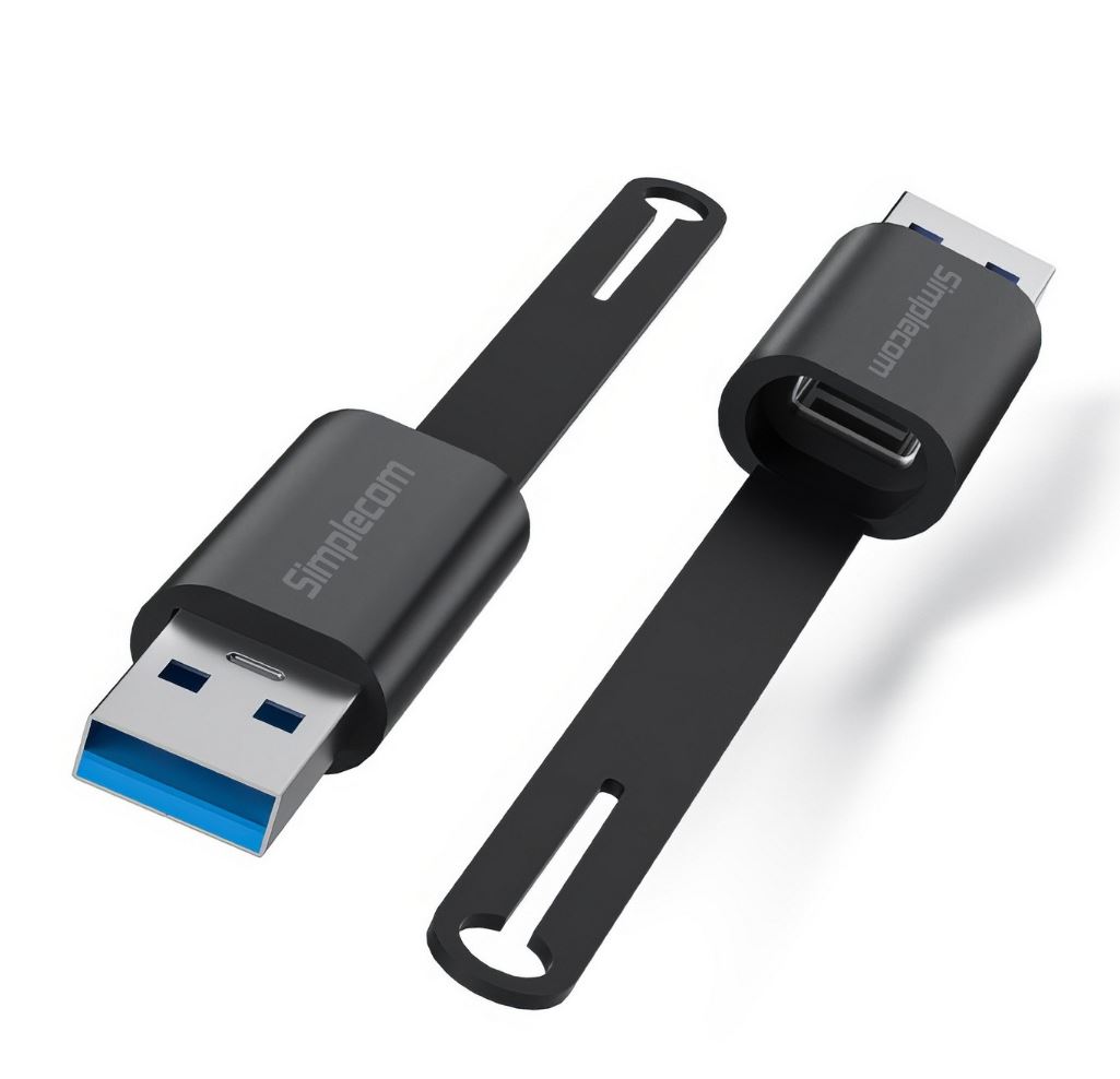 Simplecom CA132 USB-A Male to USB-C Female Adapter USB 3.2 Gen 2 - 10Gbps Data Transfer & 12V/3A Charging with Reversible Connector