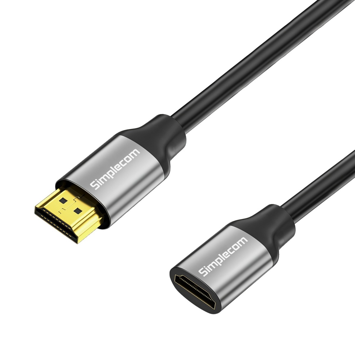 Simplecom CAF305 0.5M HDMI 2.1 Extension Cable Male to Female 48Gbps 8K@60Hz - Ultra HD Video & Audio Support