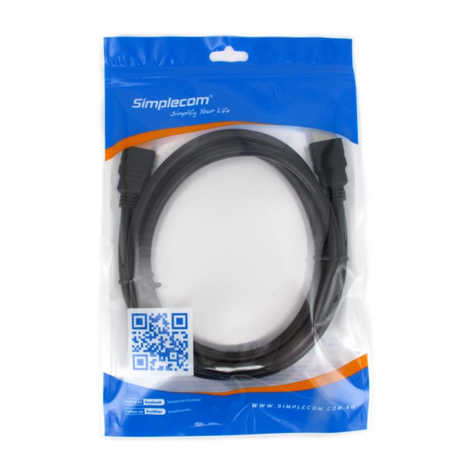 Simplecom CAH430 3M High Speed HDMI Cable with Ethernet - 4K@60Hz, 3D, Dolby TrueHD, Gold-Plated Connectors