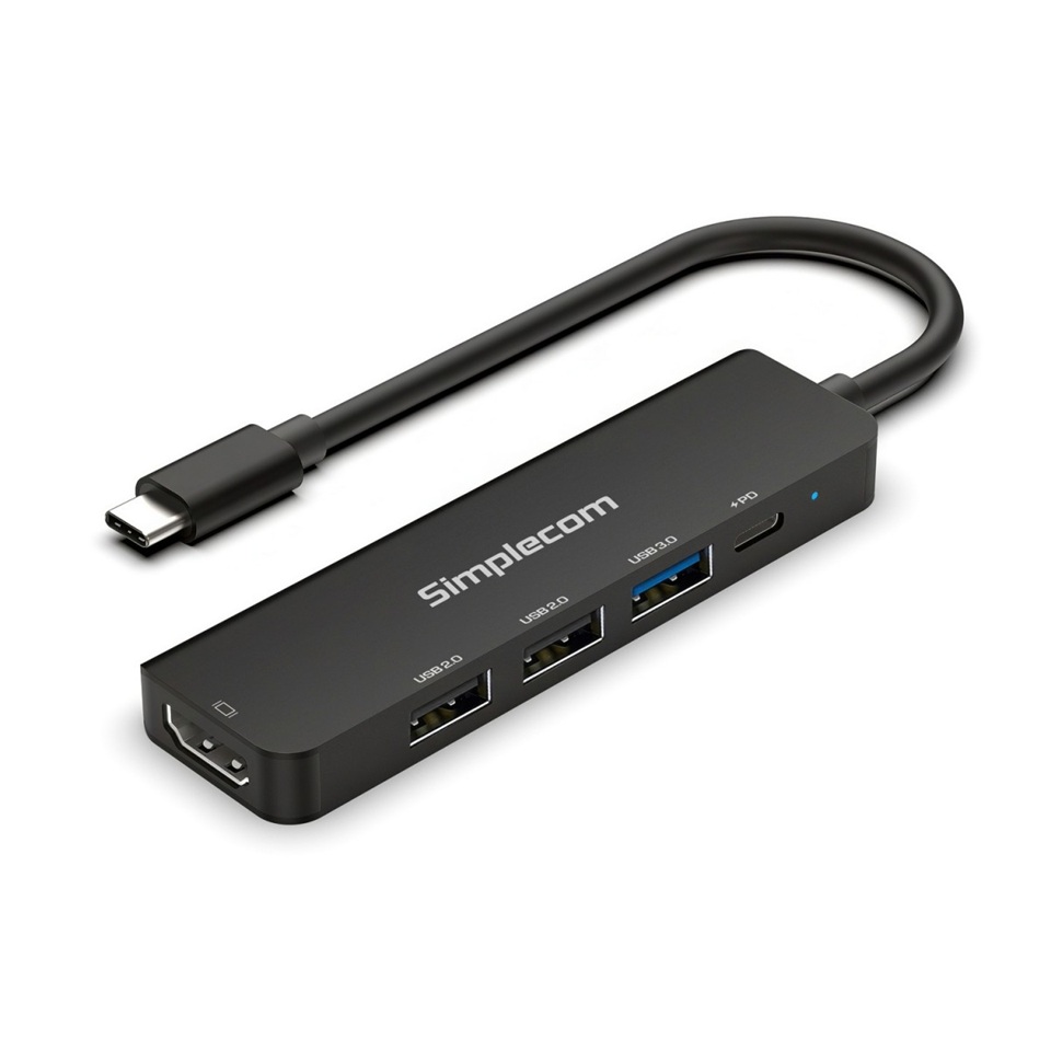 Simplecom CHT550 USB-C 5-in-1 Multiport Docking Station with USB Hub, PD Charging, HDMI 2.0 4K@60Hz Support