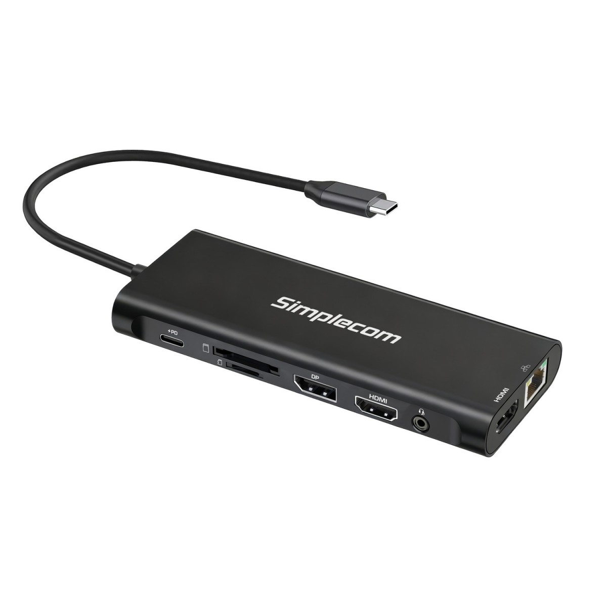Simplecom CHT814 14-in-1 USB-C 4K Triple Display MST Docking Station with Dual HDMI & DisplayPort, 100W Power Delivery, Gigabit Ethernet, Dual SD/MicroSD Card Readers