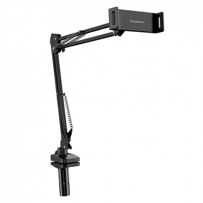 Simplecom CL516 Foldable Long Arm Stand Holder for Phones and Tablets 4"-11" with 360° Rotatable Holder & Clamp