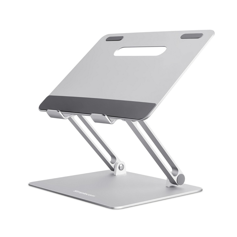 Simplecom CL520 Adjustable Aluminium Ergonomic Laptop Stand - Compatible with 10"-17" Laptops, Adjustable Height & Tilt, Anti-Slip, Silver