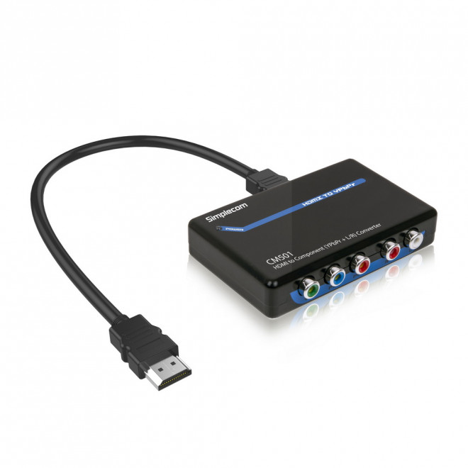 Simplecom CM501 HDMI to Component Video (YPbPr) and Stereo Audio (L/R) Converter - Supports up to 1080p HDMI 1.3 & HDCP 1.2, USB Powered