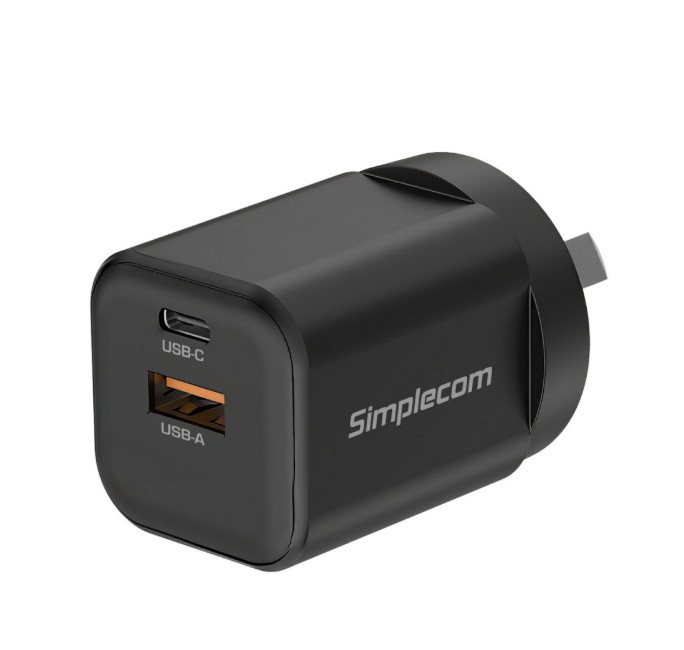Simplecom CU235 Dual Port 35W Fast Wall Charger USB-C PD & USB-A QC3.0 Compatible Phone Tablet Laptop