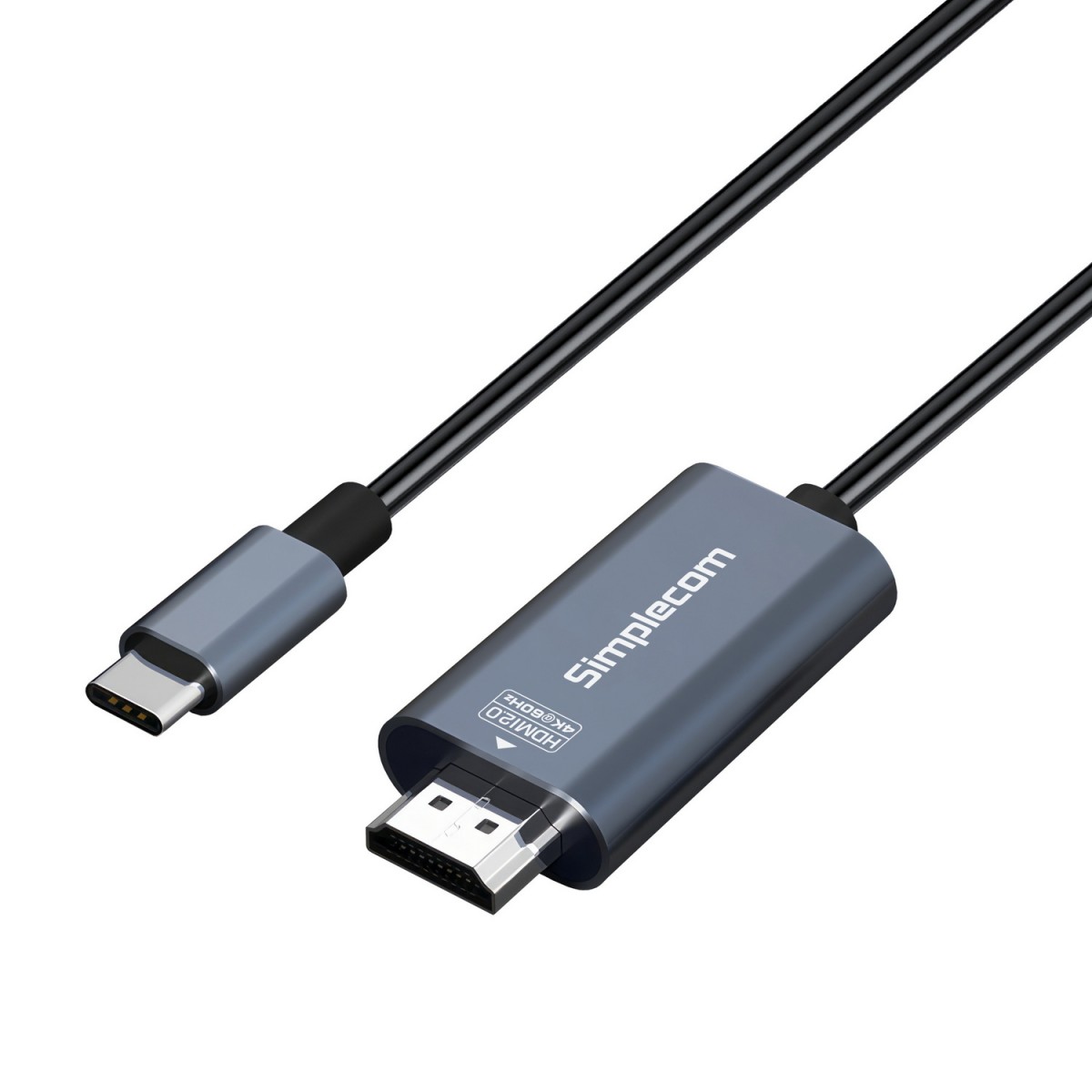 Simplecom DA322 2M USB-C to HDMI 2.0 Cable 4K@60Hz HDCP Compatible for MacBook, Dell XPS, Samsung Galaxy & iPad Pro