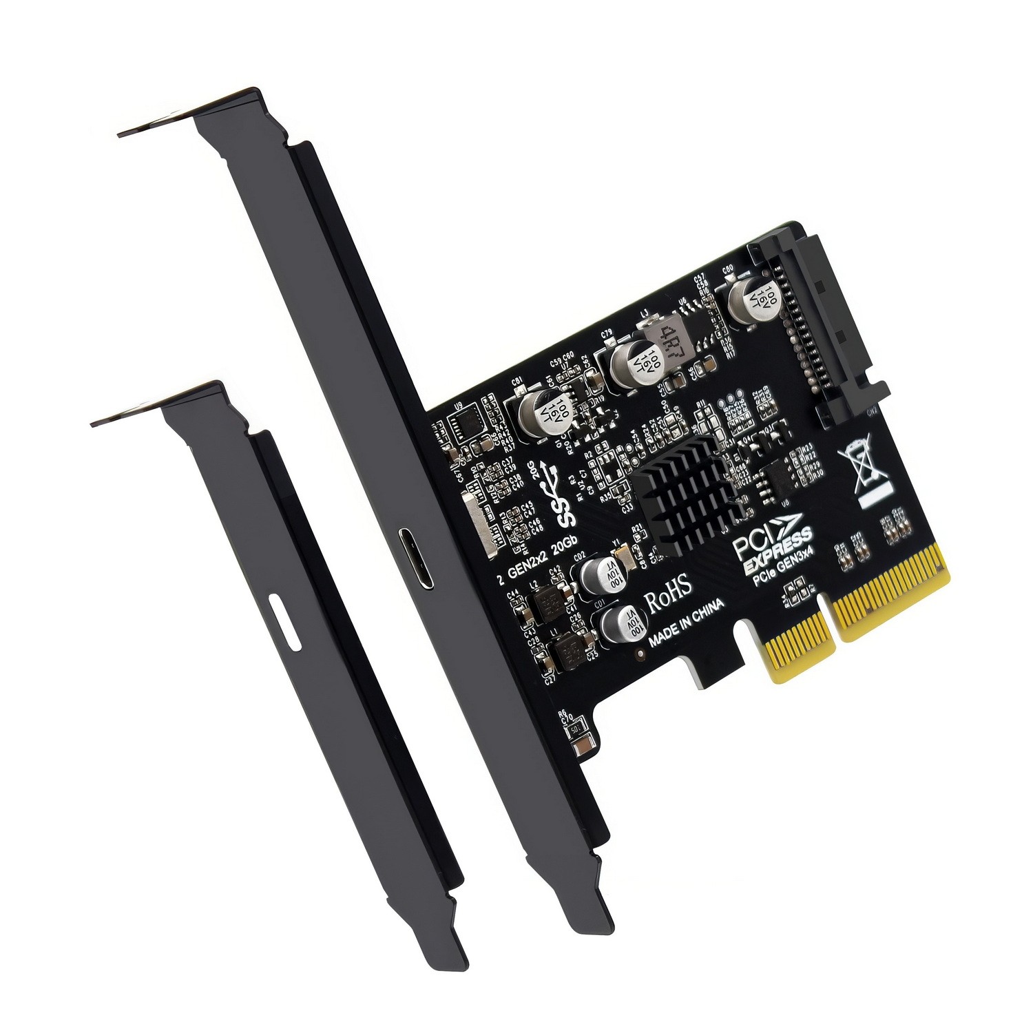 Simplecom EC318v2 PCIe x4 to USB 3.2 Gen 2x2 20Gbps USB-C Expansion Card - High-Speed USB-C Upgrade for Desktop PCs