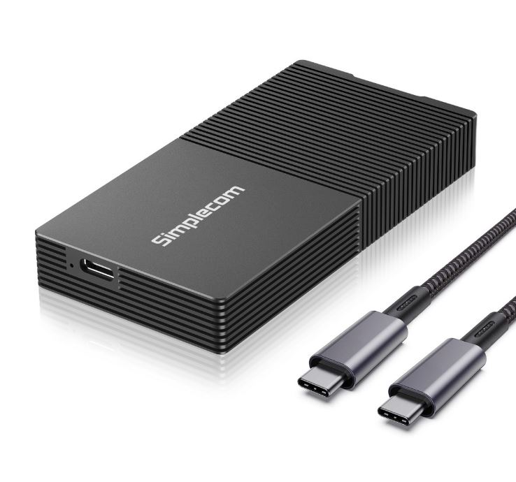 Simplecom SE640 USB4 to NVMe M.2 SSD USB-C Enclosure | 40Gbps High-Speed Portable SSD Case for 2280 NVMe M.2 SSDs
