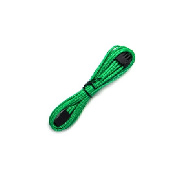 Sleeved 45cm PCI-E 6+2pin Power Extension Cable - Green Braided Sleeve for GPU Power Delivery