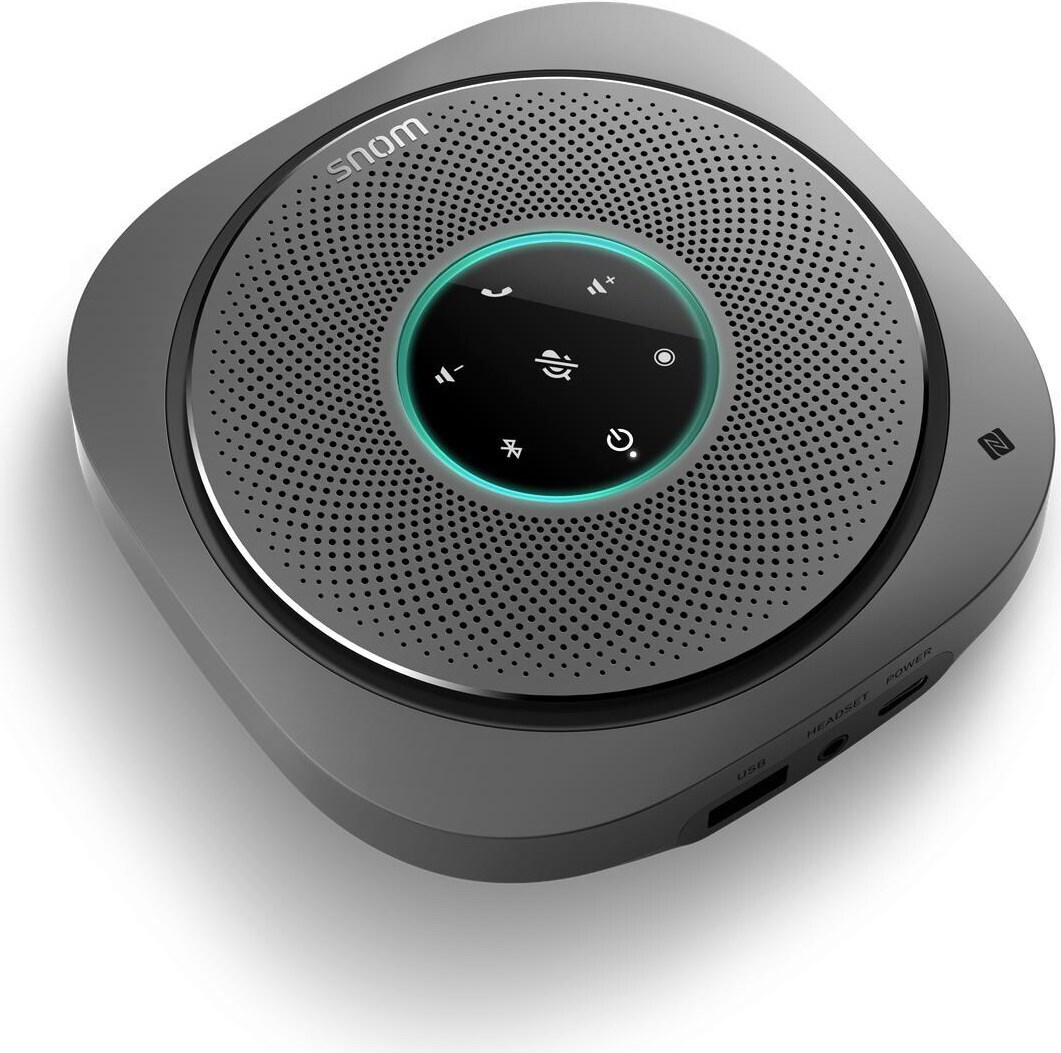 Snom C300 Portable Bluetooth Conference Speaker with 6-Mic Beamforming Array, USB-C, 24 Hr Talk Time, Echo Cancellation