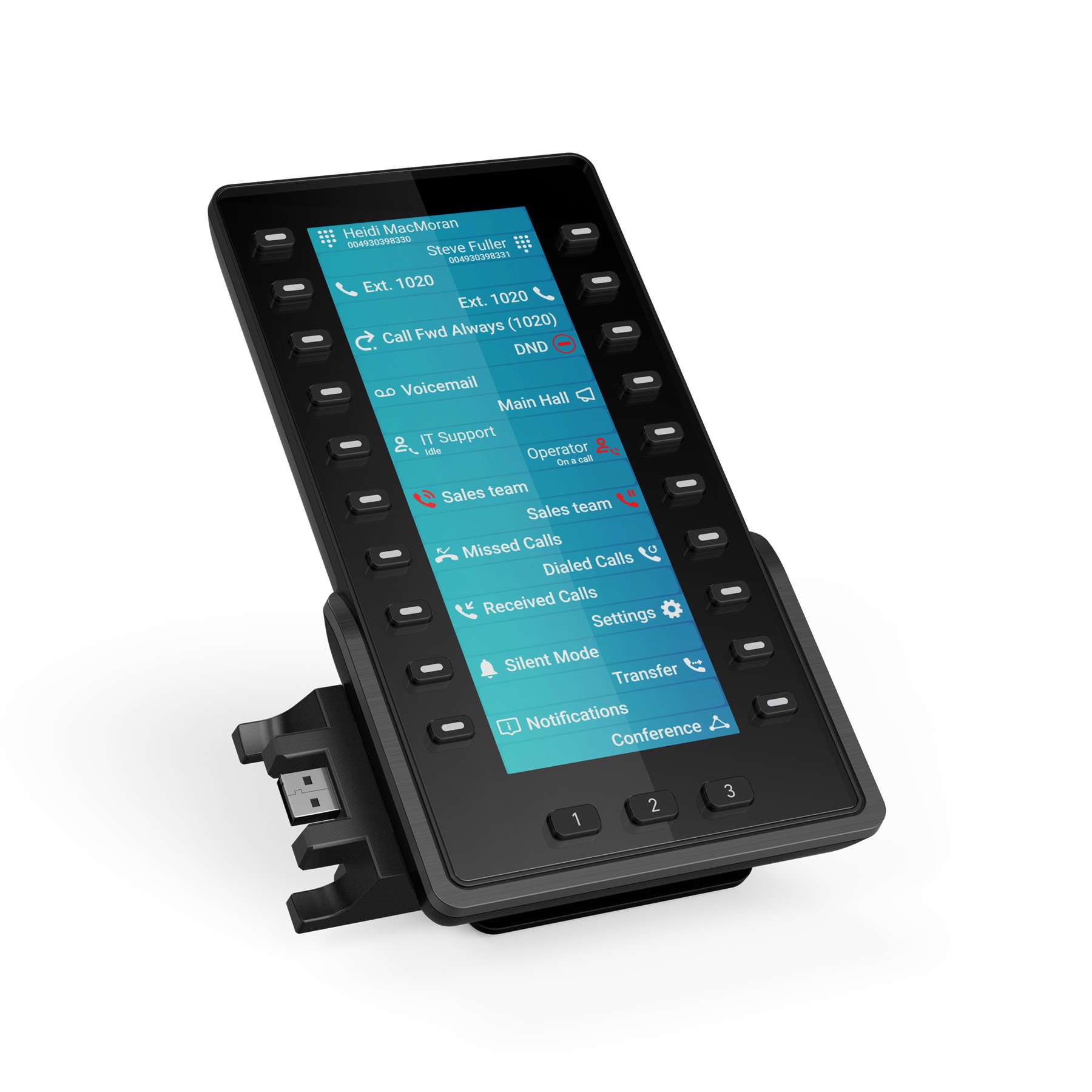 Snom D8C 6.8" TFT Colour Expansion Module with 60 Programmable Multicolour LED Keys, USB Plug-and-Play, Cascadable up to 3 Modules