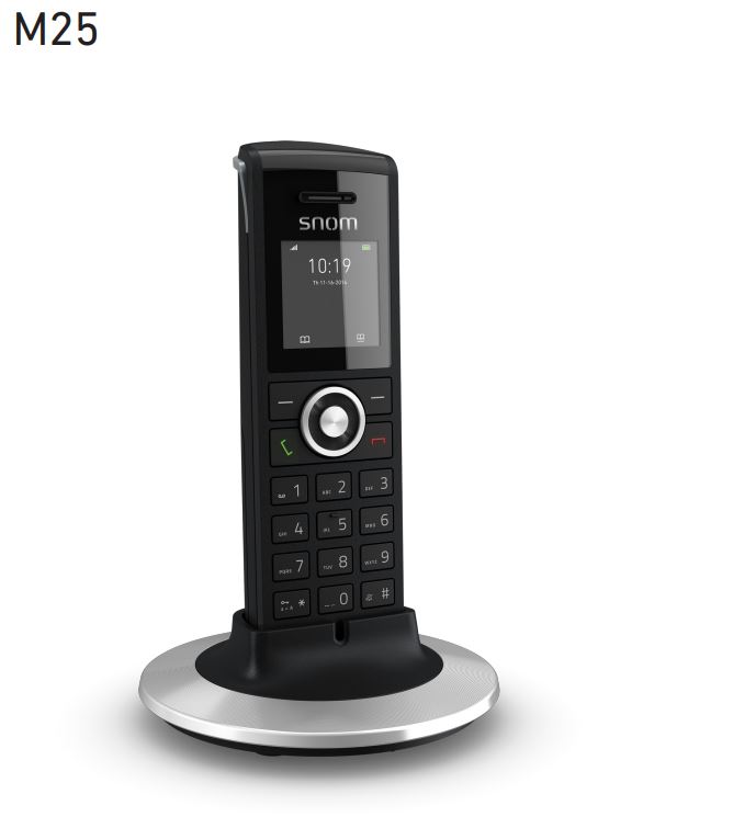 Snom M25 DECT Office Handset with Colour TFT Screen, 75 Hours Standby, 3.5mm Headset Jack, Multi-Language Support