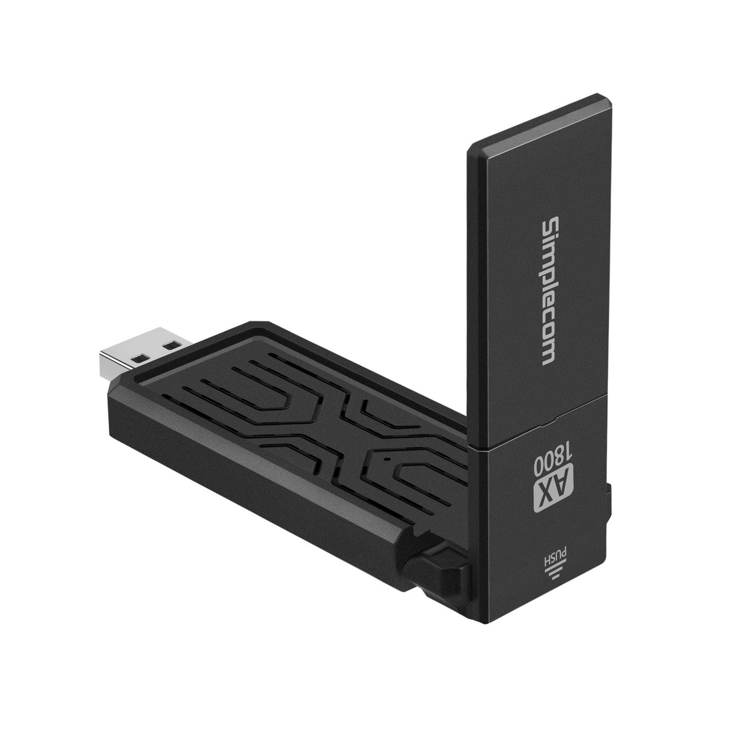 Simplecom NW812 AX1800 Dual Band WiFi 6 USB Adapter with Foldable High Gain Antenna, USB 3.2 Gen 1, 1201Mbps 5GHz & 574Mbps 2.4GHz