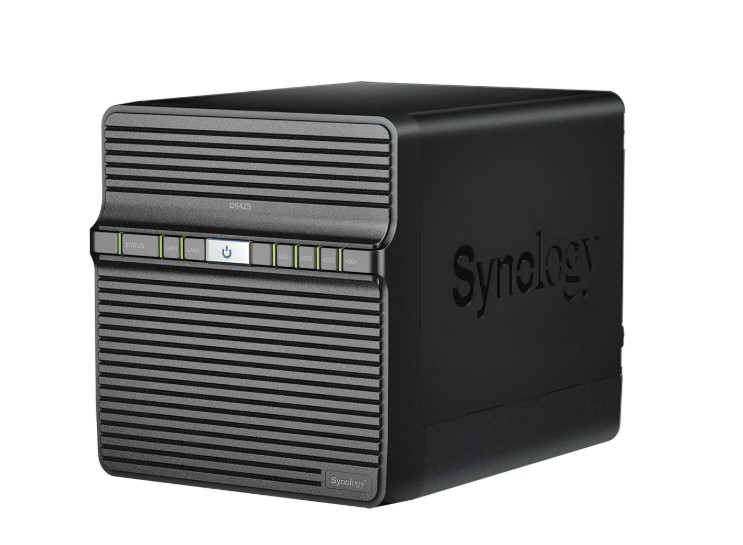 Synology DiskStation DS423 4-Bay NAS with Realtek RTD1619B Quad-Core 1.7 GHz, 2GB DDR4 RAM, Dual 1GbE, USB 3.2, Diskless