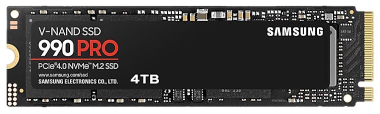 Samsung 990 Pro 4TB PCIe Gen4 NVMe M.2 SSD – 7450MB/s Read, 6900MB/s Write, 2400TBW Endurance, 5-Year Warranty Ideal for PS5 & Gaming PCs
