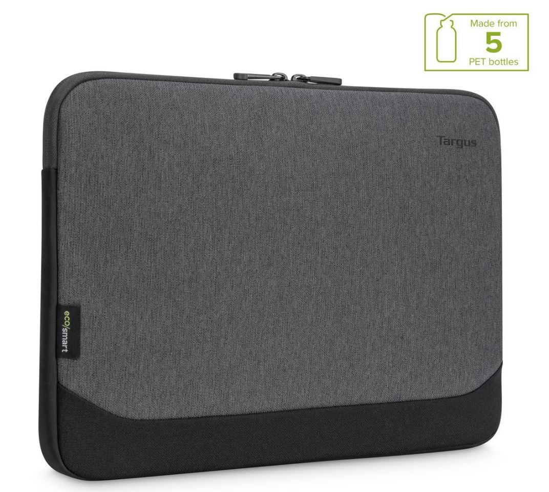 Targus 15.6" Cypress EcoSmart Laptop Sleeve – Durable, Lightweight, Made from 5 Recycled Plastic Bottles - Grey