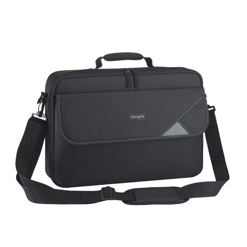 Targus 15.6" Intellect Clamshell Laptop Case - Durable Padded Compartment & Front Accessory Pocket, Black